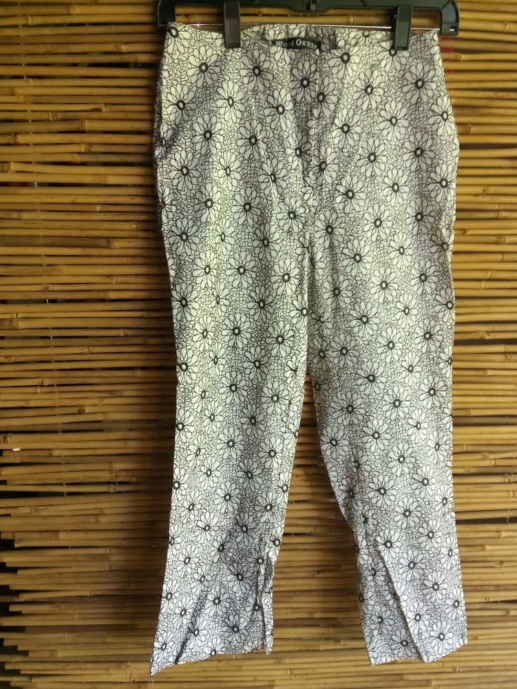 Work Order 4 Black White Daisy Pants